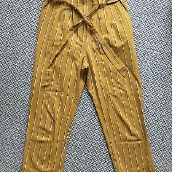 Topshop mustard color striped pants - Picture 3 of 3